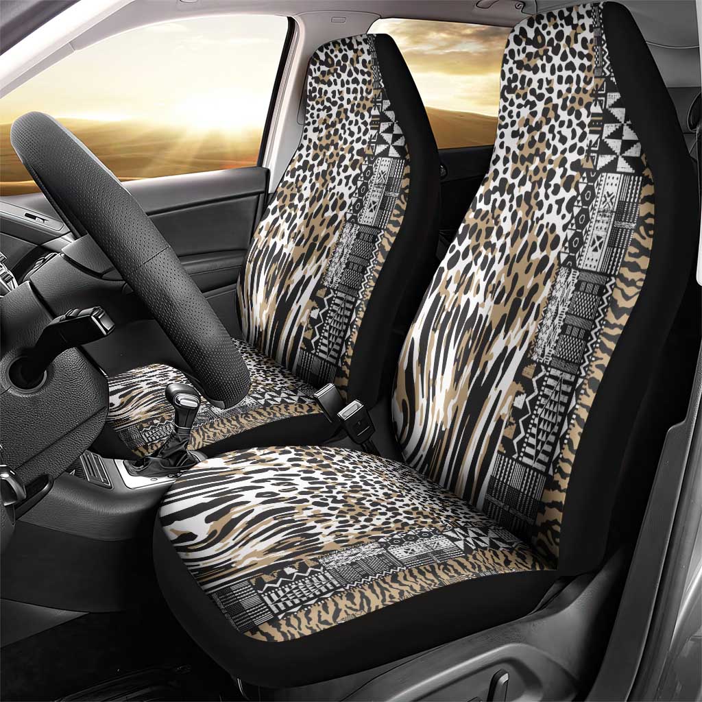 Africa Tribal Pattern Mixed Leopard Skin Car Seat Cover - African Pride