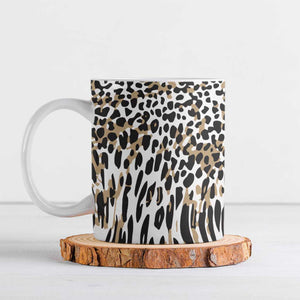 Africa Tribal Pattern Mixed Leopard Skin Ceramic Mug