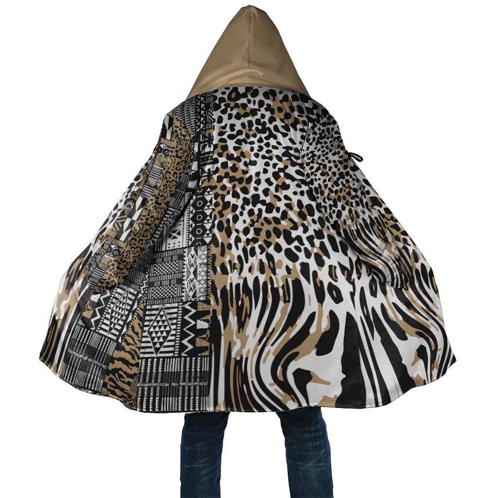 Africa Tribal Pattern Mixed Leopard Skin Cloak