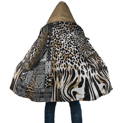Africa Tribal Pattern Mixed Leopard Skin Cloak
