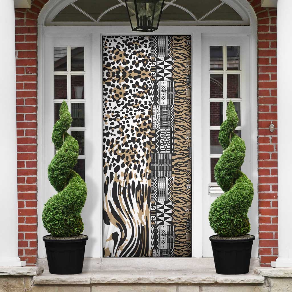 Africa Tribal Pattern Mixed Leopard Skin Door Cover