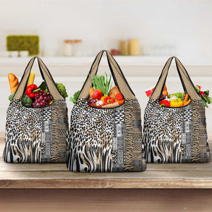 Africa Tribal Pattern Mixed Leopard Skin Grocery Bag - African Pride