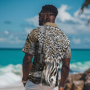 Africa Tribal Pattern Mixed Leopard Skin Hawaiian Shirt - African Pride