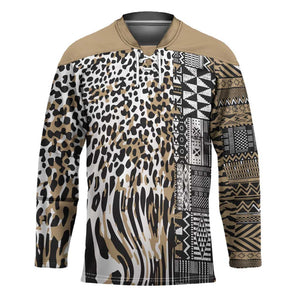 Africa Tribal Pattern Mixed Leopard Skin Hockey Jersey