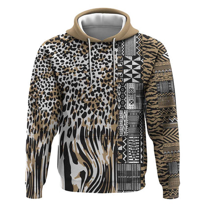 Africa Tribal Pattern Mixed Leopard Skin Hoodie - African Pride