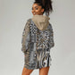 Africa Tribal Pattern Mixed Leopard Skin Hoodie Dress - African Pride