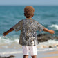 Africa Tribal Pattern Mixed Leopard Skin Kid Hawaiian Shirt - African Pride