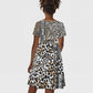 Africa Tribal Pattern Mixed Leopard Skin Kid Short Sleeve Dress - African Pride