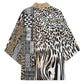Africa Tribal Pattern Mixed Leopard Skin Kimono