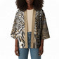 Africa Tribal Pattern Mixed Leopard Skin Kimono
