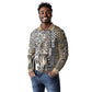 Africa Tribal Pattern Mixed Leopard Skin Long Sleeve Polo Shirt - African Pride