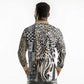 Africa Tribal Pattern Mixed Leopard Skin Long Sleeve Polo Shirt - African Pride