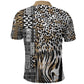 Africa Tribal Pattern Mixed Leopard Skin Polo Shirt - African Pride