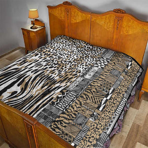 Africa Tribal Pattern Mixed Leopard Skin Quilt - African Pride