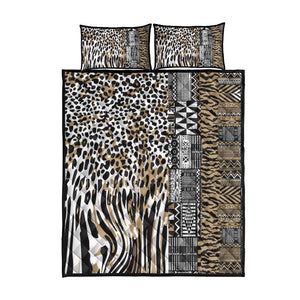 Africa Tribal Pattern Mixed Leopard Skin Quilt Bed Set - African Pride