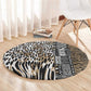 Africa Tribal Pattern Mixed Leopard Skin Round Carpet - African Pride