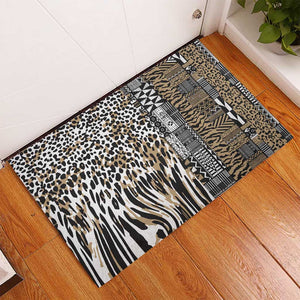 Africa Tribal Pattern Mixed Leopard Skin Rubber Doormat - African Pride