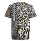 Africa Tribal Pattern Mixed Leopard Skin Rugby Jersey - African Pride