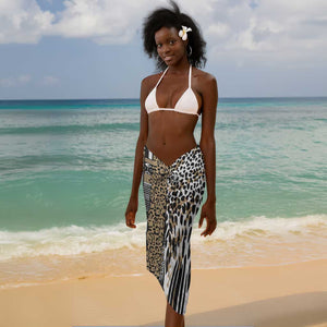 Africa Tribal Pattern Mixed Leopard Skin Sarong - African Pride