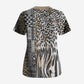 Africa Tribal Pattern Mixed Leopard Skin Scrub Top