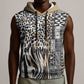 Africa Tribal Pattern Mixed Leopard Skin Sleeveless Hoodie - African Pride
