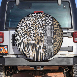 Africa Tribal Pattern Mixed Leopard Skin Spare Tire Cover - African Pride