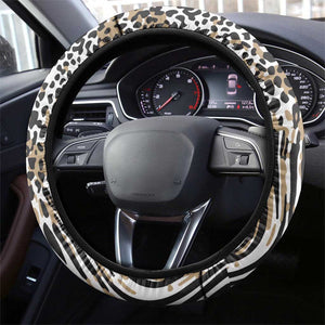 Africa Tribal Pattern Mixed Leopard Skin Steering Wheel Cover - African Pride