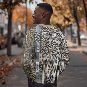 Africa Tribal Pattern Mixed Leopard Skin Sweatshirt - African Pride