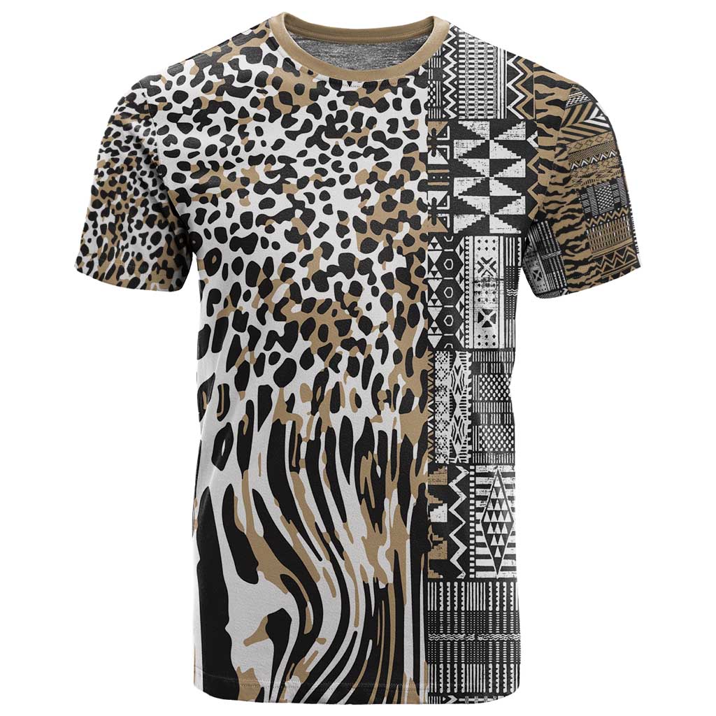 Africa Tribal Pattern Mixed Leopard Skin T shirt - African Pride