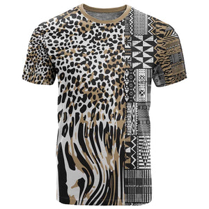 Africa Tribal Pattern Mixed Leopard Skin T shirt - African Pride