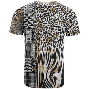Africa Tribal Pattern Mixed Leopard Skin T shirt - African Pride