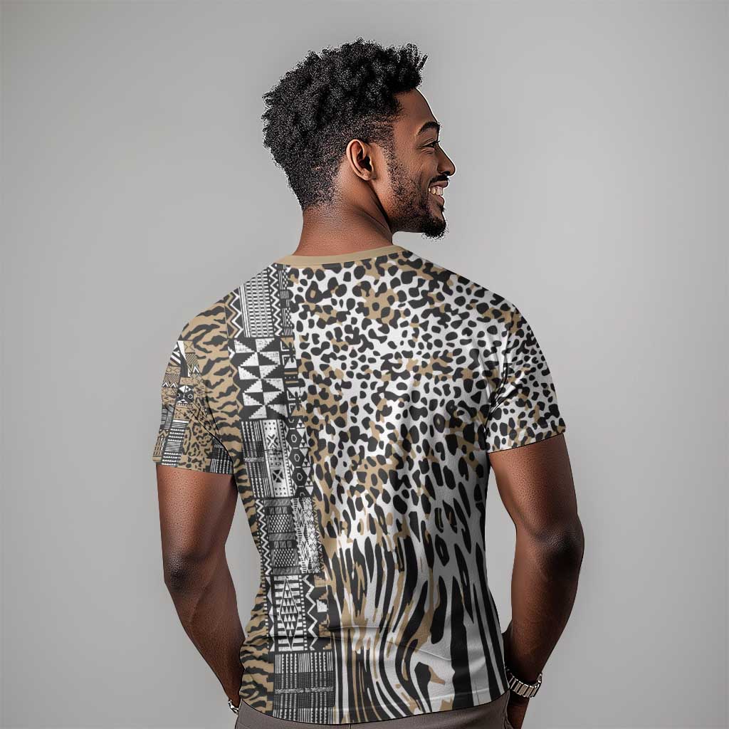 Africa Tribal Pattern Mixed Leopard Skin T shirt - African Pride