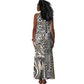 Africa Tribal Pattern Mixed Leopard Skin Tank Maxi Dress - African Pride