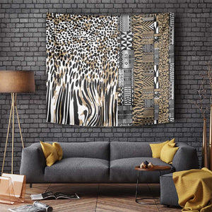 Africa Tribal Pattern Mixed Leopard Skin Tapestry - African Pride