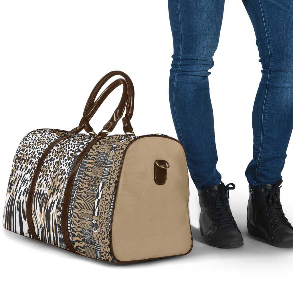 Africa Tribal Pattern Mixed Leopard Skin Travel Bag