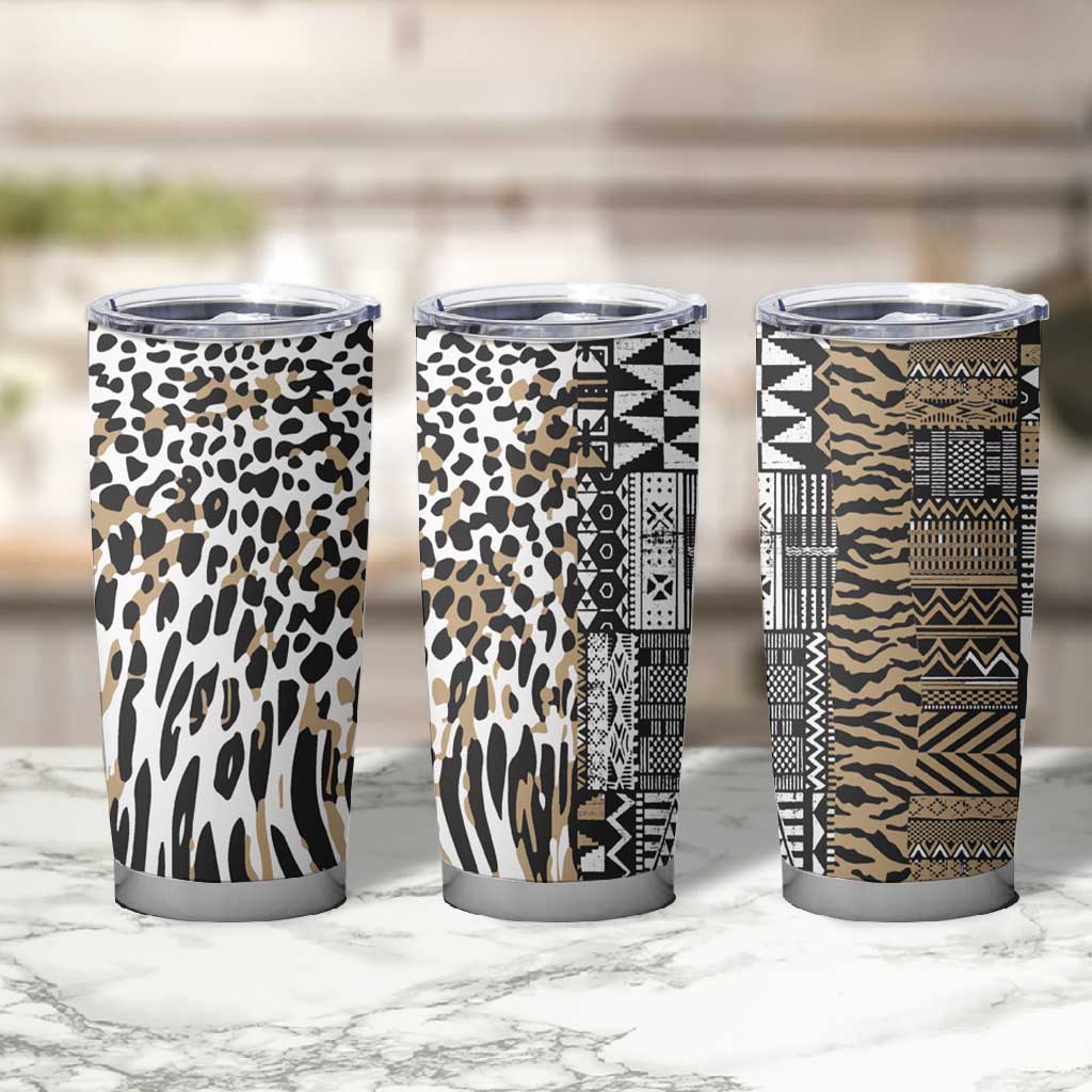 Africa Tribal Pattern Mixed Leopard Skin Tumbler Cup - African Pride