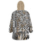 Africa Tribal Pattern Mixed Leopard Skin Wearable Blanket Hoodie - African Pride