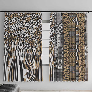 Africa Tribal Pattern Mixed Leopard Skin Window Curtain - African Pride