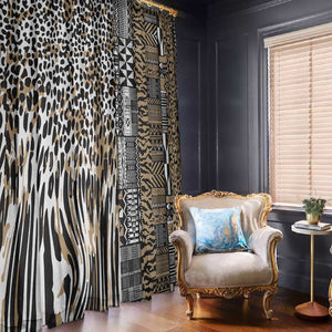 Africa Tribal Pattern Mixed Leopard Skin Window Curtain - African Pride