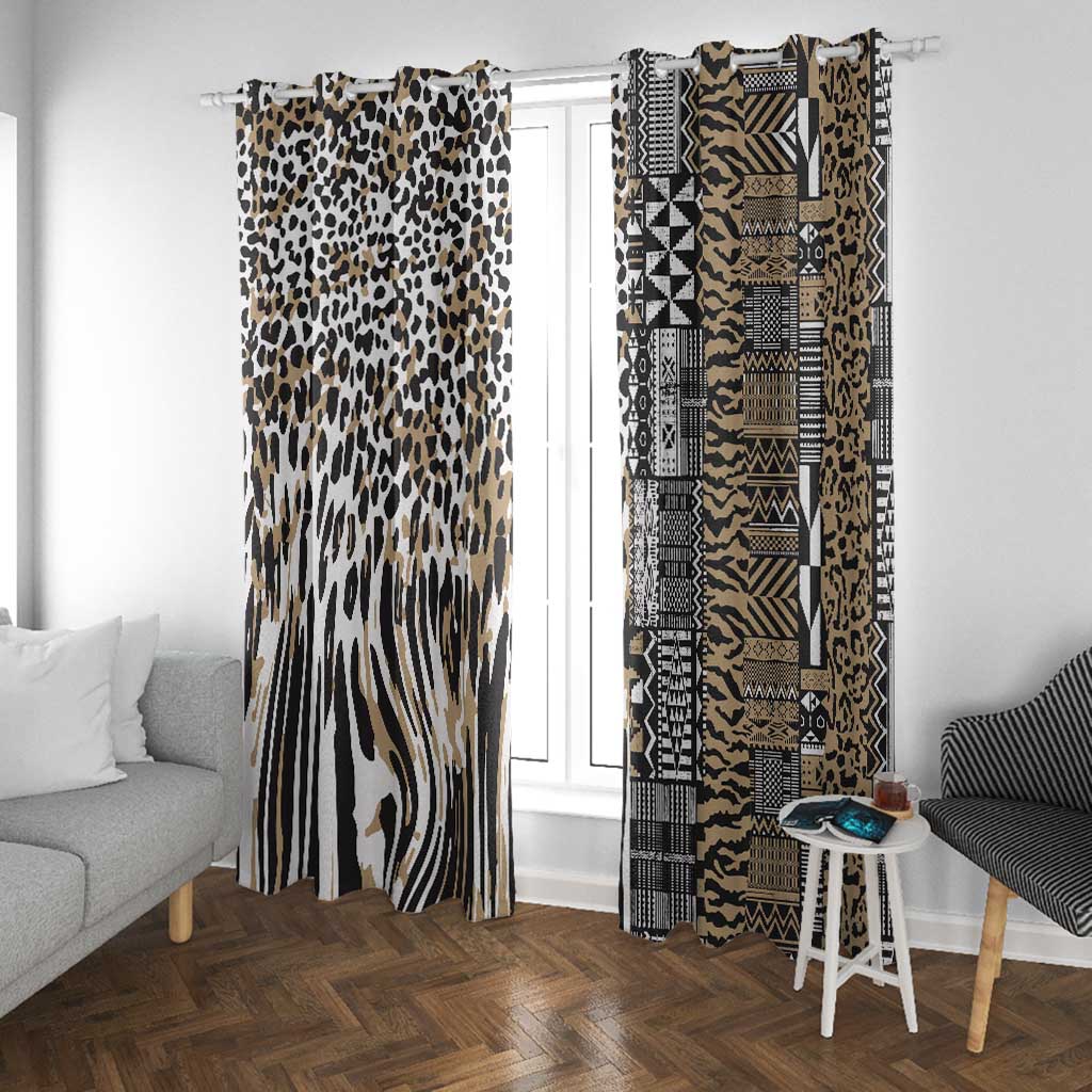 Africa Tribal Pattern Mixed Leopard Skin Window Curtain - African Pride