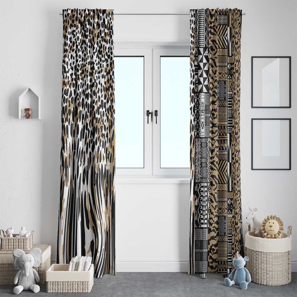 Africa Tribal Pattern Mixed Leopard Skin Window Curtain - African Pride