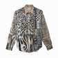 Africa Tribal Pattern Mixed Leopard Skin Women Casual Shirt - African Pride