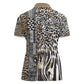Africa Tribal Pattern Mixed Leopard Skin Women Polo Shirt - African Pride