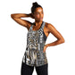 Africa Tribal Pattern Mixed Leopard Skin Women Racerback Tank - African Pride