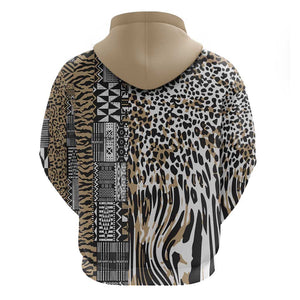 Africa Tribal Pattern Mixed Leopard Skin Zip Hoodie - African Pride