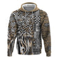Africa Tribal Pattern Mixed Leopard Skin Zip Hoodie - African Pride