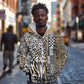 Africa Tribal Pattern Mixed Leopard Skin Zip Hoodie - African Pride