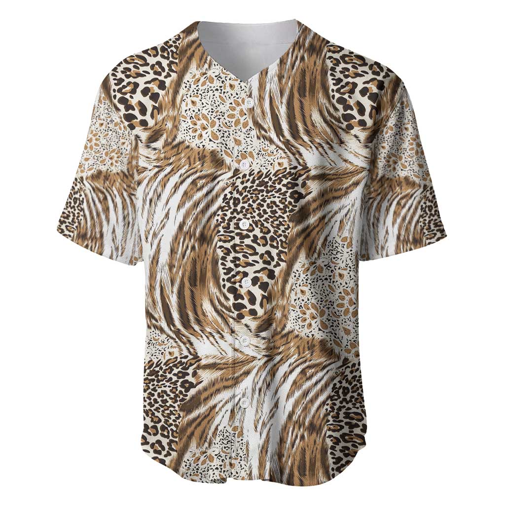 African Wild Animal Skins Baseball Jersey Leopard Pattern - African Pride