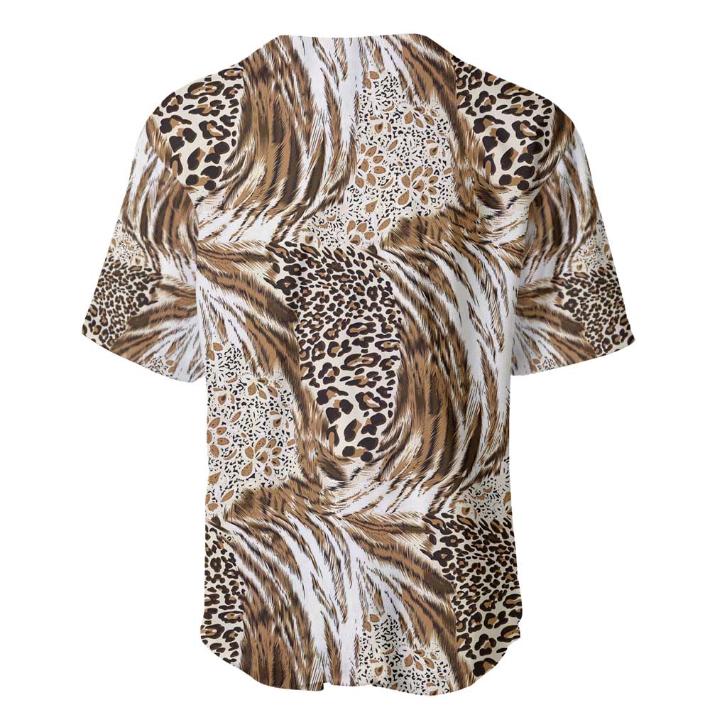 African Wild Animal Skins Baseball Jersey Leopard Pattern - African Pride