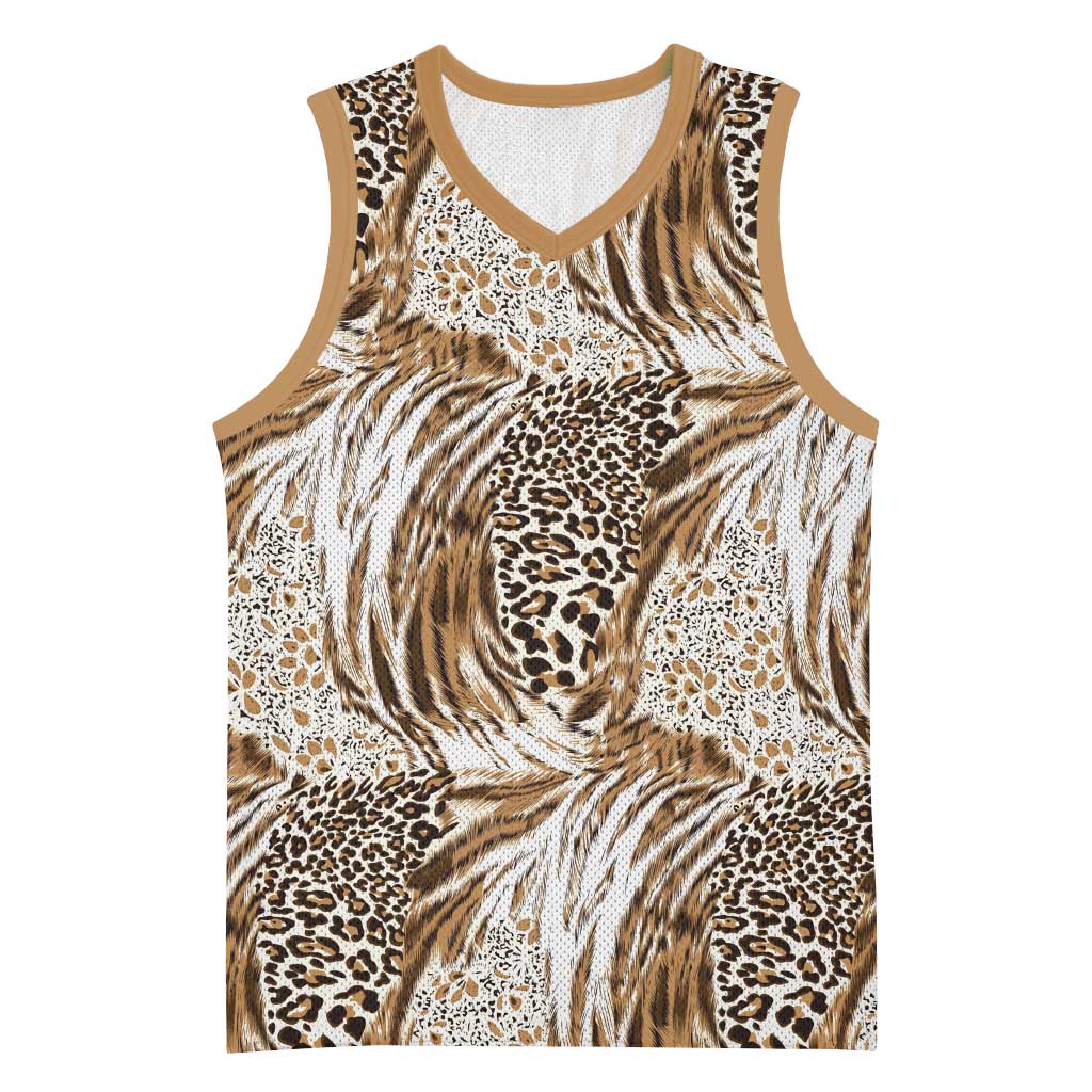 African Wild Animal Skins Basketball Jersey Leopard Pattern - African Pride